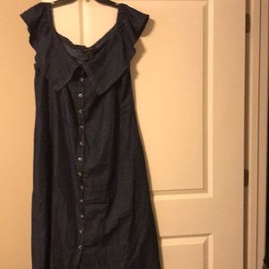 Off shoulder denim dress